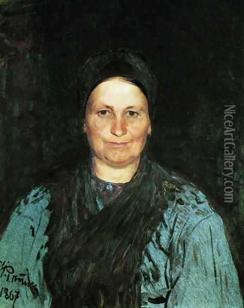 Portrait of Tatyana Stepanovna Repina, the artist's mother Oil Painting - Ilya Efimovich Efimovich Repin