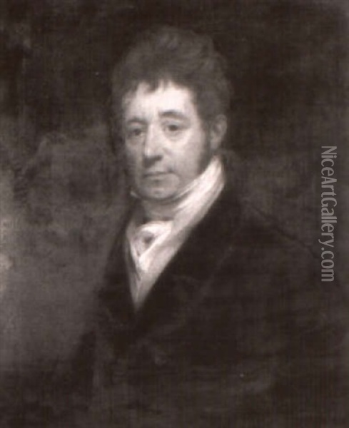 Portrait Of A Gentleman, A Member Of The Garratt Family,    Head And Shoulders Oil Painting - Thomas Lawrence