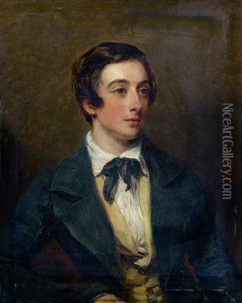 Portrait De Jeune Homme Dit Monsieur Willes Oil Painting - Margaret Sarah Carpenter