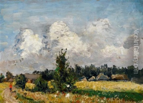 Sommerliche Landschaften (+ Another; Pair) Oil Painting - Carl August Breitenstein