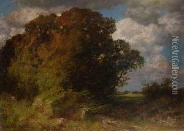 Fruhherbstliche
 Landschaft Oil Painting - Hermann Traugott Rudisuhli