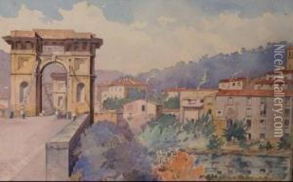 Bagni Di Lucca Oil Painting - Vincenzo Loria