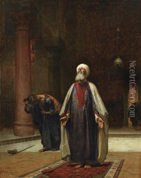 The Prayer Oil Painting - Frederick Arthur Bridgman