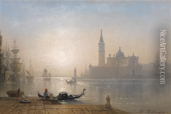 Venedig - Sonnenuntergang Vor San Giorgio Oil Painting - Karl Heilmayer