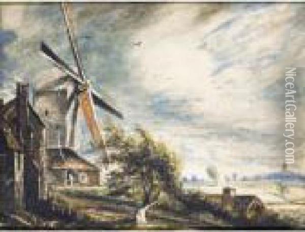 A Mill Near Colchester (copford Mill) Oil Painting - John Constable