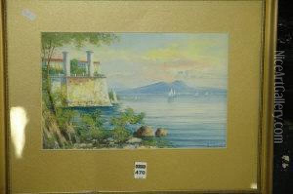 Bay Of Naples And Vesuvius Oil Painting - Gianni