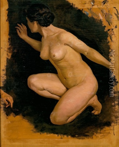Desnudo Femenino Oil Painting - Ignacio Diaz Olano
