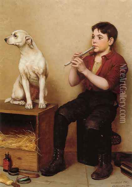 Music Hath No Charms Oil Painting - John George Brown