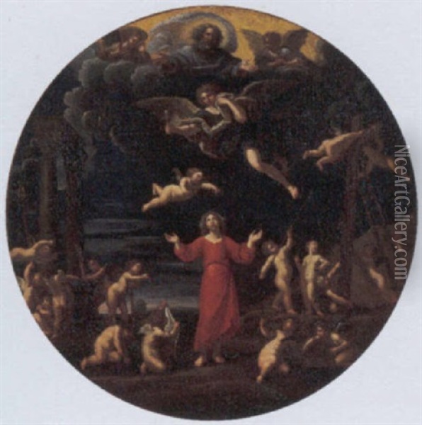 Cristo Con I Simboli Della Passione Oil Painting - Francesco Albani