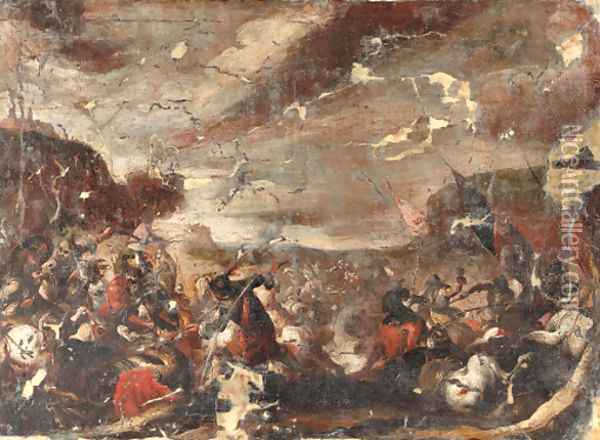 A battle scene Oil Painting - Antonio Calza