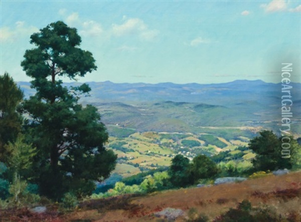 View Over Ellenville, New York Oil Painting - Charles Courtney Curran