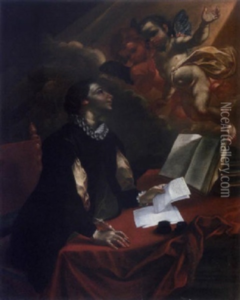 Sainte Marguerite De Cortone Oil Painting - Pier Leone Ghezzi