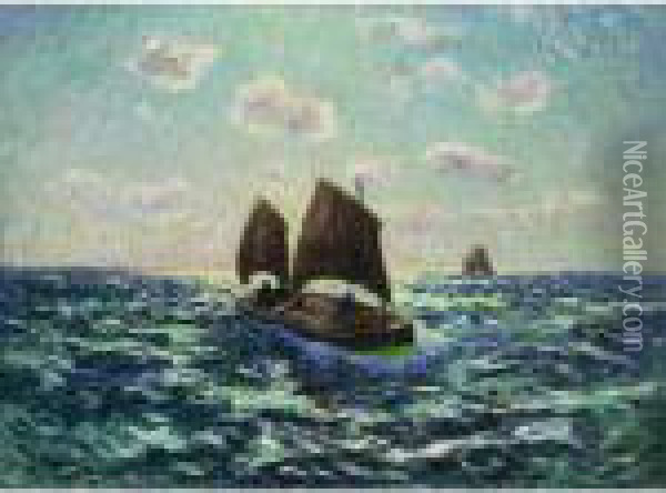 La Barque Des Pecheurs En Bretagne Oil Painting - Henri Moret