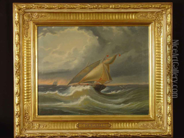 Segelschiff In Sturmischer See Oil Painting - Giuseppe De Rubelli