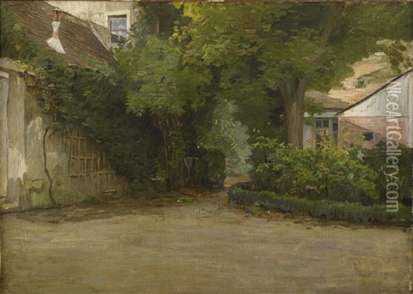 Gardsinterior, Rue Gabrielle Oil Painting - Hugo Birger
