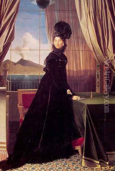 Queen Caroline Murat Oil Painting - Jean Auguste Dominique Ingres