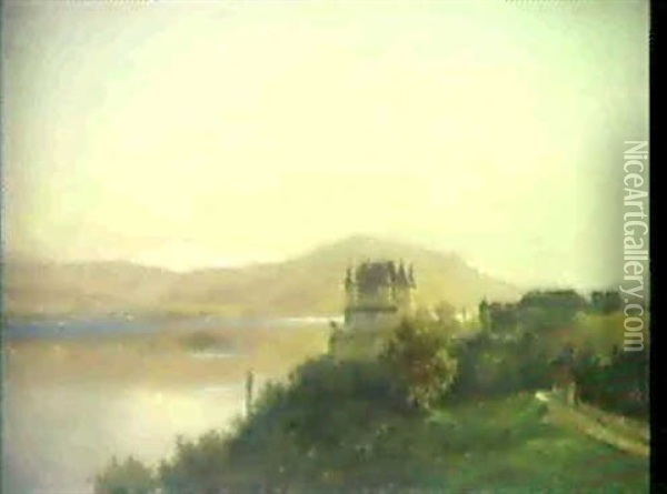 Genfersee Mit Schloss Nyon Oil Painting - Niklaus von Pfyffer