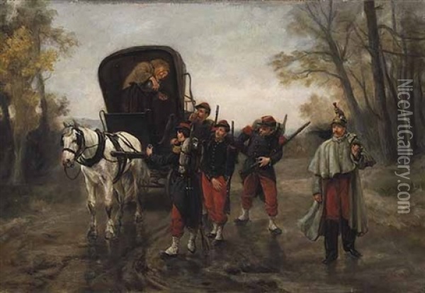 The Messenger Arrives Oil Painting - Maurice Blum