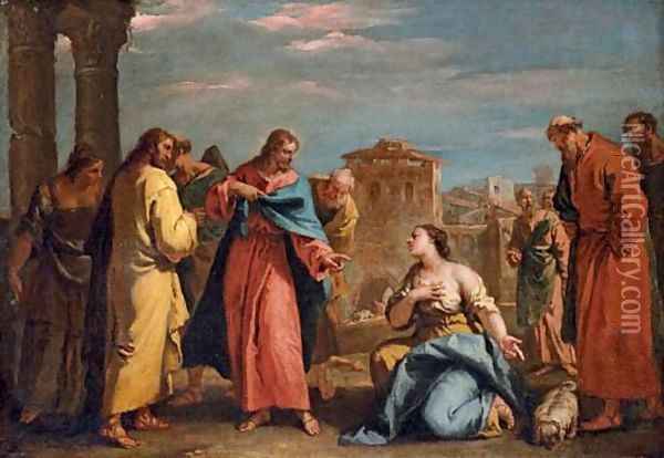Christ and the Woman of Canaan Oil Painting - Sebastiano Ricci