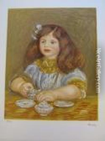 Portrait De Fille Oil Painting - Pierre Auguste Renoir