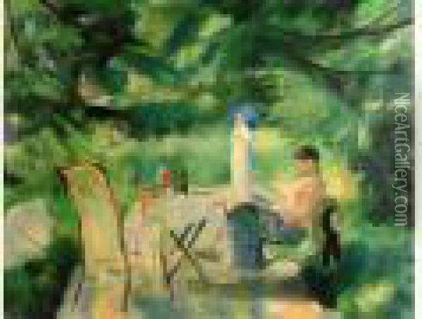 Dejeuner Au Jardin Oil Painting - Henri Ottmann