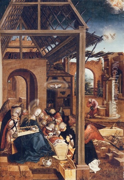 The Nativity Oil Painting - Wilhalm Ziegler