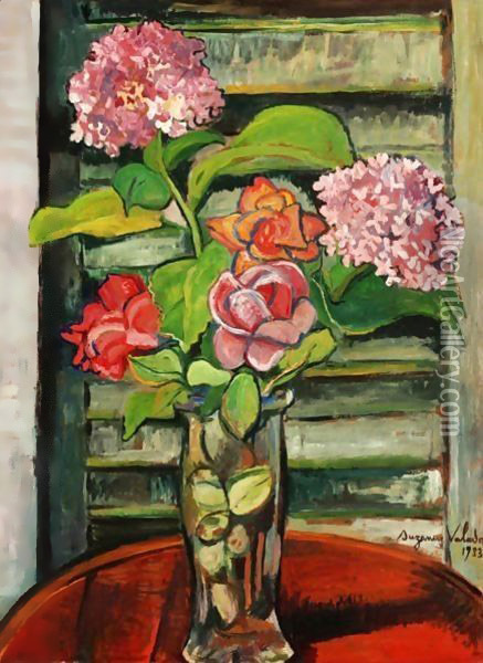 Fleurs Oil Painting - Suzanne Valadon