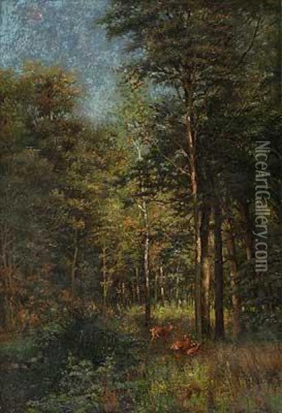 Landsknechte Und Magd Im Schankraum Oil Painting - Eugen Johann Georg Klimsch