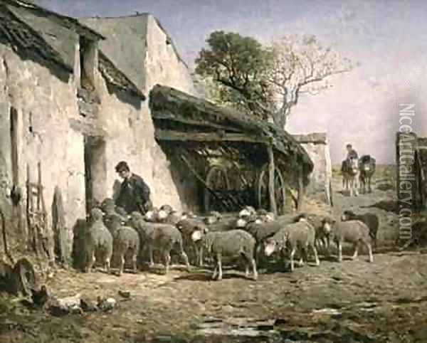 The Return of the flock to the sheepfold Oil Painting - Felix Saturnin Brissot de Warville