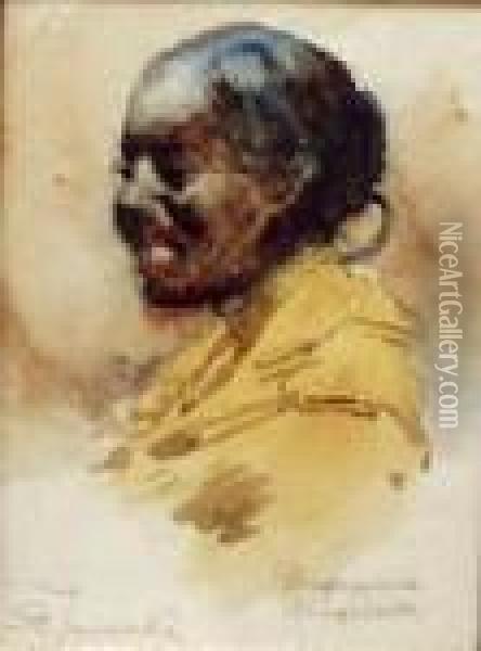 Portret Dziewczyny Singaleskiej Oil Painting - Stanislaw Janowski
