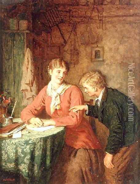 Domestic pleasures Oil Painting - Robert W. Wright