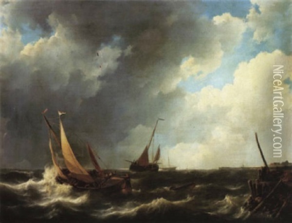 Marine Oil Painting - Johannes Christiaan Schotel