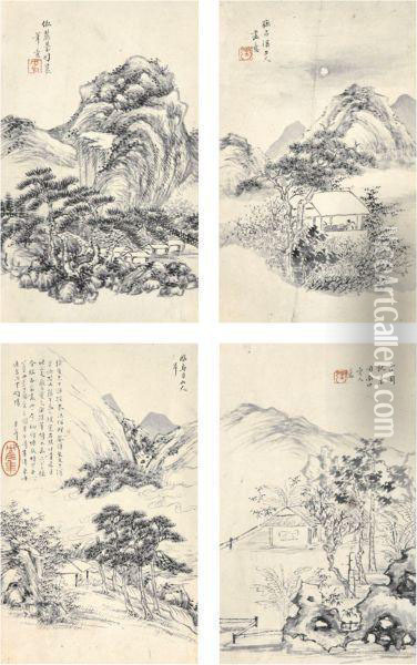 Landscape In The Style Of Ancient Masters Oil Painting - Zhu Henian