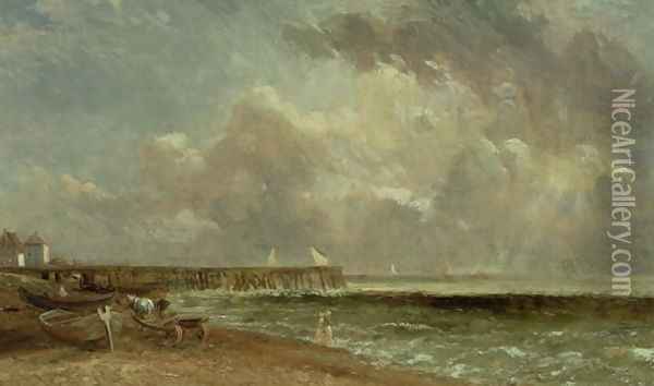 Yarmouth Pier, 1822 Oil Painting - John Constable