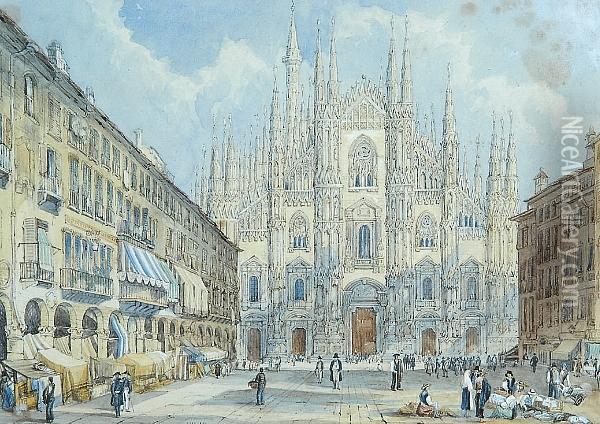 Milan Cathedral Oil Painting - Victoria S. Colkett