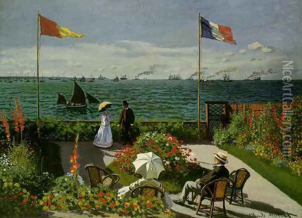 Garden At Sainte Adresse Oil Painting - Claude Oscar Monet