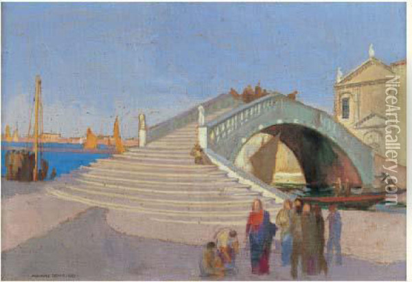 La Drachme Du Tribut, Pont De La Chiogga Oil Painting - Maurice Denis