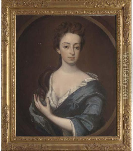 Portrait Of A Lady, Traditionally Identified As A Member Of The Miller Family Of Froyes Oil Painting - Michael Dahl