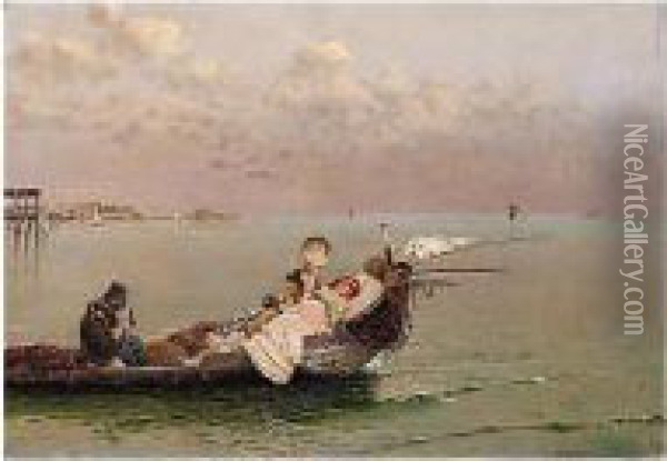 Il Canto Del Mare (song Of The Sea) Oil Painting - Edoardo Dalbono