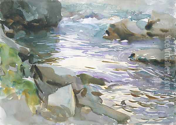 Stream and Rocks Oil Painting - John Singer Sargent