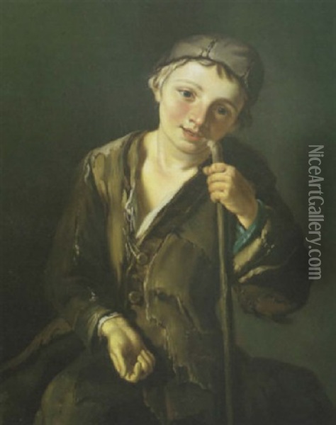 Bettlerjunge Oil Painting - Giacomo Francesco Cipper
