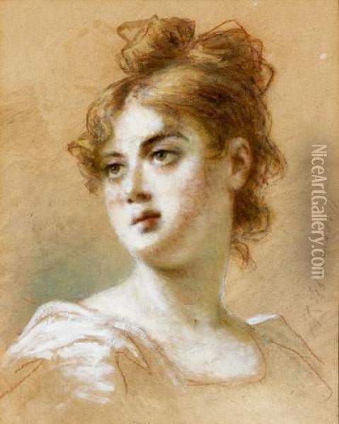 Portrait De Jeune Femme Oil Painting - Theodore Tchoumakoff