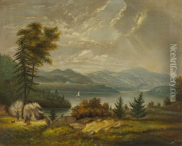 View Of West Point Oil Painting - Marcus Mote