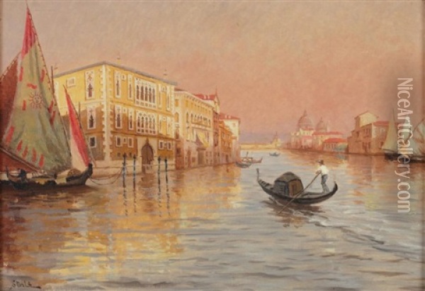 Grand Canal A Venise Oil Painting - Michel Sturla