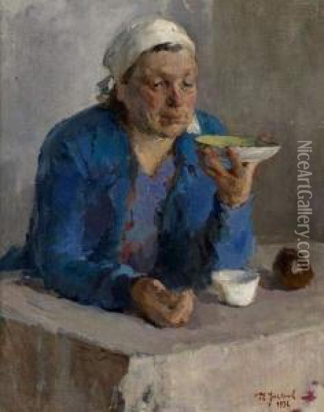 Woman/ Man Oil Painting - Nikolai Pavlovich Ulianov