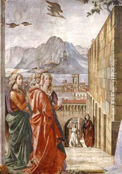 Visitation (detail) 2 Oil Painting - Domenico Ghirlandaio