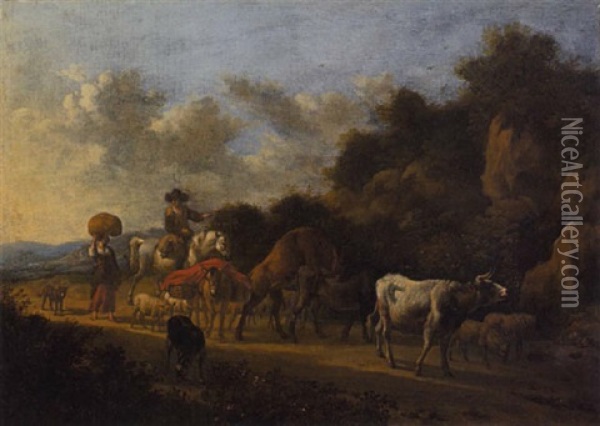Heimkehrendes Bauernpaar Oil Painting - Albert Jansz Klomp