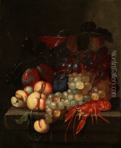Fruchtestilleben Mit Krebs Oil Painting - David Davidsz. de Heem the Younger