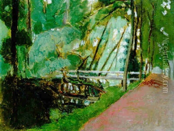 Dans Un Parc, Arbre Penche Sur L'eau Oil Painting - Henri Matisse
