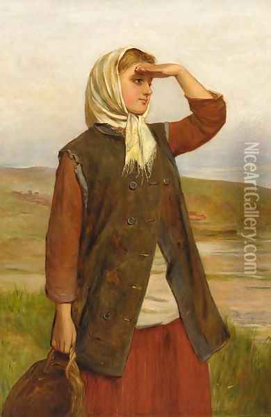 The fisherman's daughter Oil Painting - Charles Sillem Lidderdale